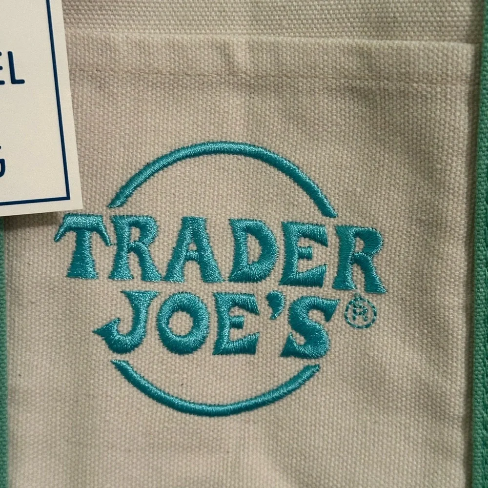 Trader Joe's Mini Canvas Tote Bag Pastel Mint Green - 2026 Limited Edition - Picture 5 of 9
